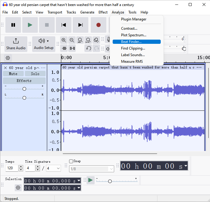 audacity-find-bpm