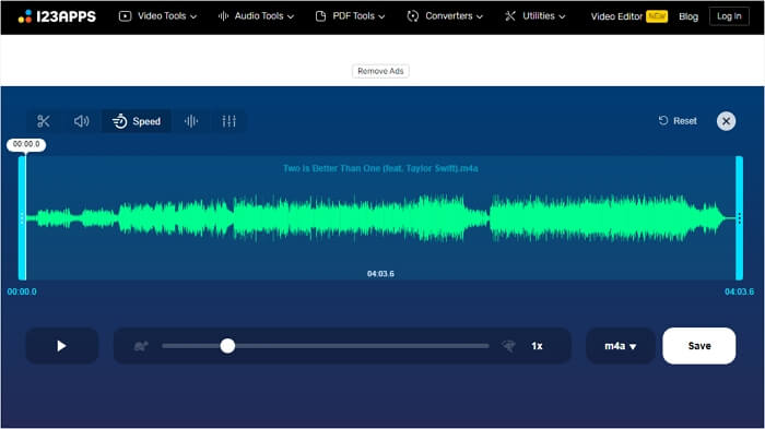 speed up mp3 123apps