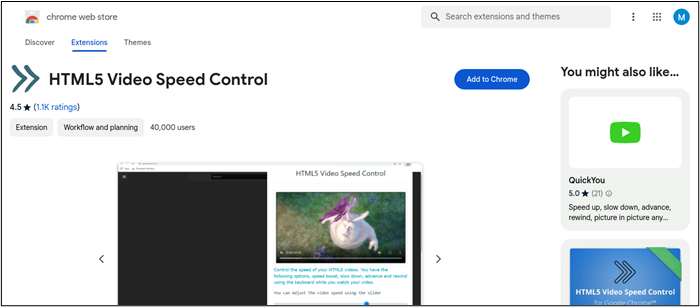 add extension HTML5 video speed control