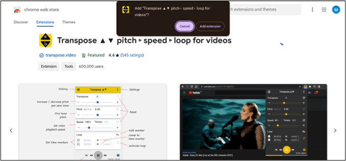add transpose extension