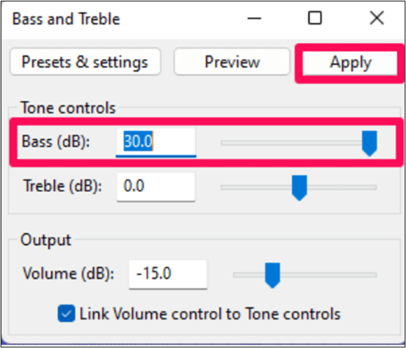 Bass in Audacity anpassen