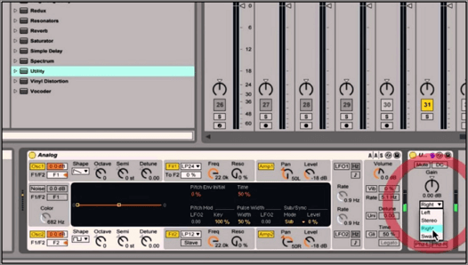 Ajustar ganancia Utilidad Ableton Live