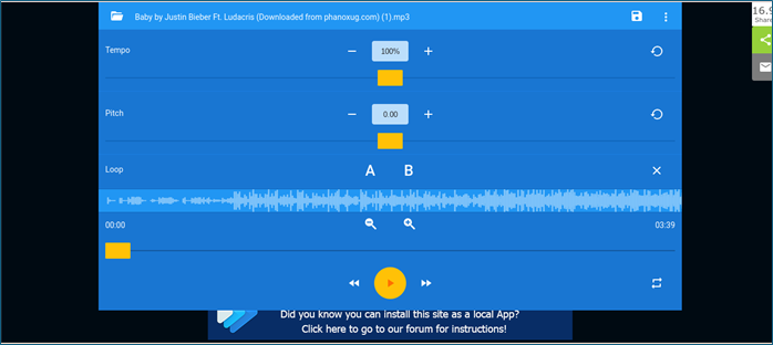 Adjust Pitch and Tempo Online Music Speed Changer