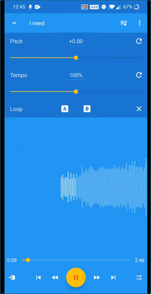 Adjust sliders to change Tempo