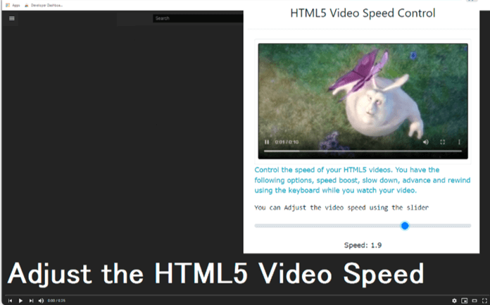 adjust speed of HTML 5 video chrome