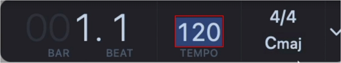 進入選單並找到 TEMPO