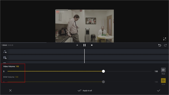click the Volume option 