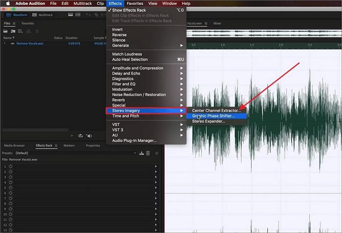 adobe audition click on effects