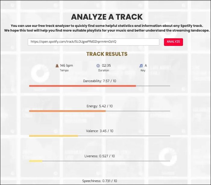 analyze a song on soundplate