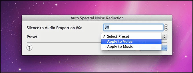 Automatische spektrale Rauschunterdrückung WavePAd anwenden