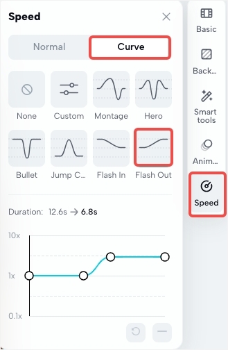 建立動態速度效果