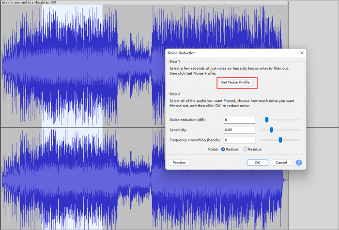 audacity capture noise profile