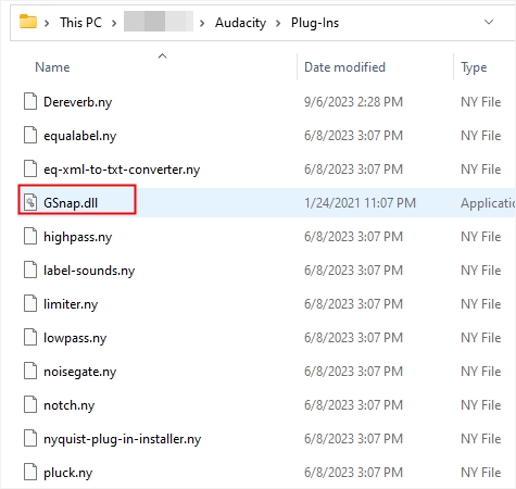 ディルをaudacityプラグインに移動