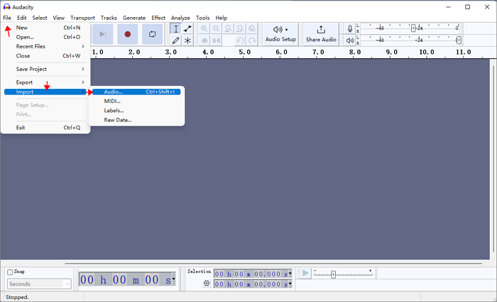 import song audacity