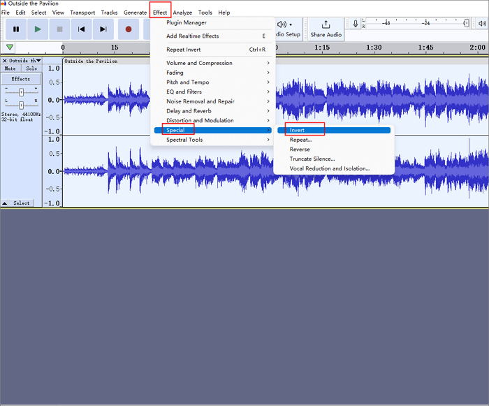 audacity invert track