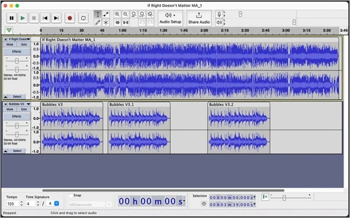 audacity user interface