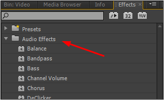 audio effect option in premiere pro