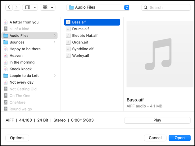 audio importing logic pro x