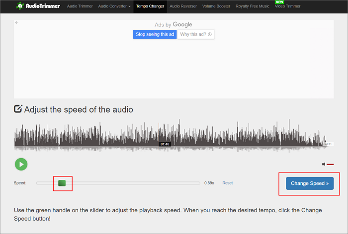 audio trimmer verlangsamen mp3