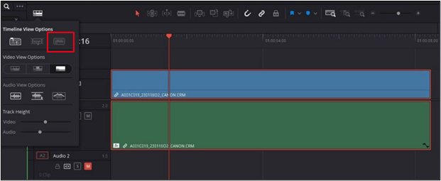 forme d'onde audio davinci resolve