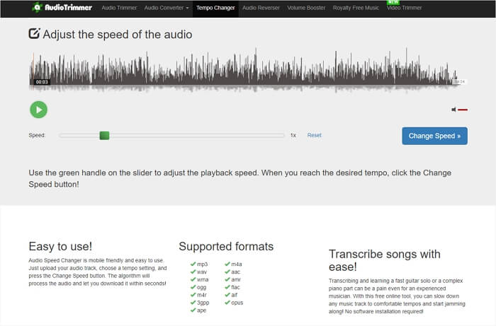 speed up mp3 audio trimmer