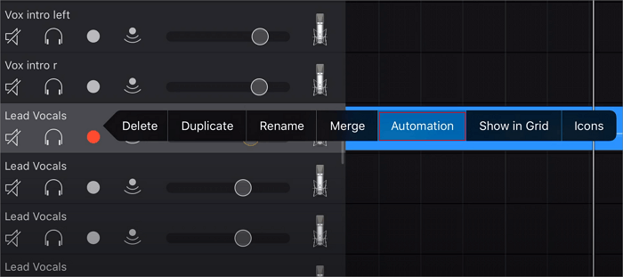 select automation garageband