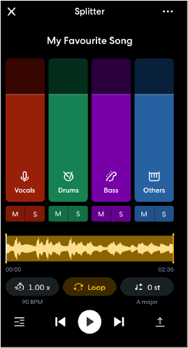 bandlab splitter pistas