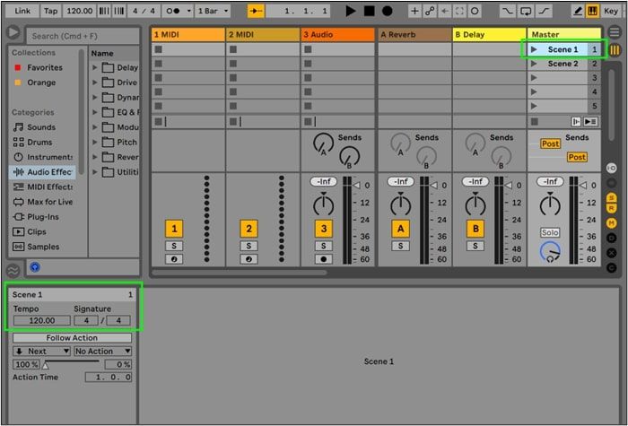change tempo of a scene ableton live