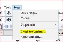 檢查更新 Audacity