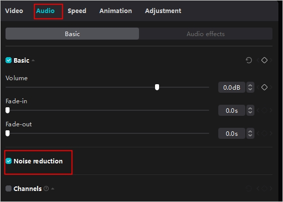 check Noise reduction.