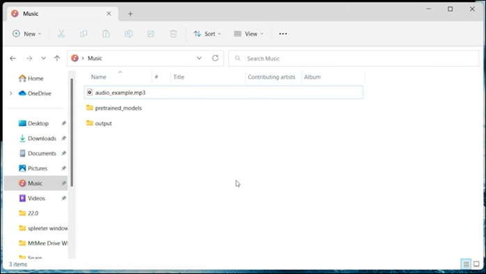 check output folder music folder