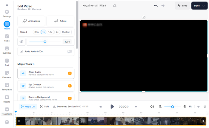 wählen Sie sauberes Audio-Veed