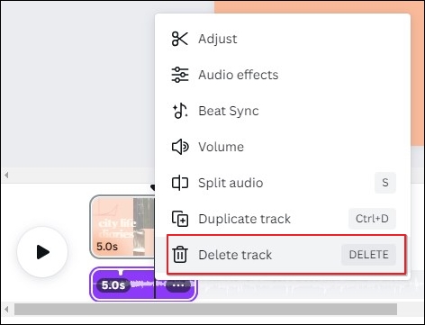 choose delete track