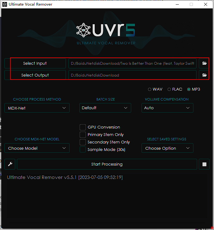 select input and output