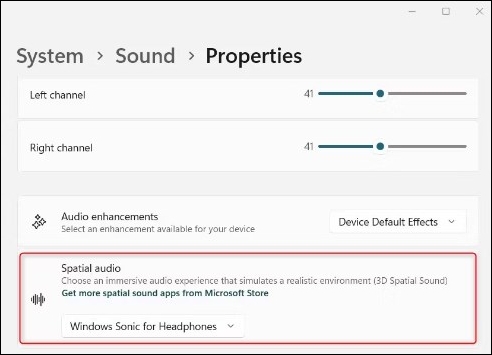 choose spatial sound format