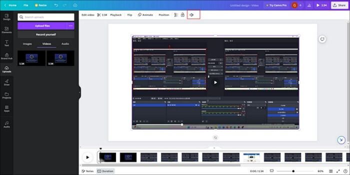choose the audio icon
