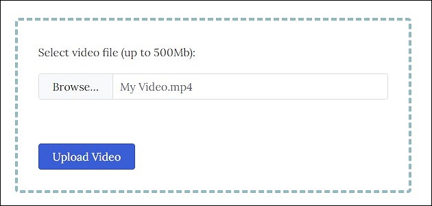 choose upload video button
