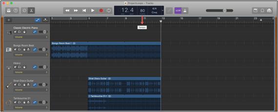 Click on Tempo box Garageband