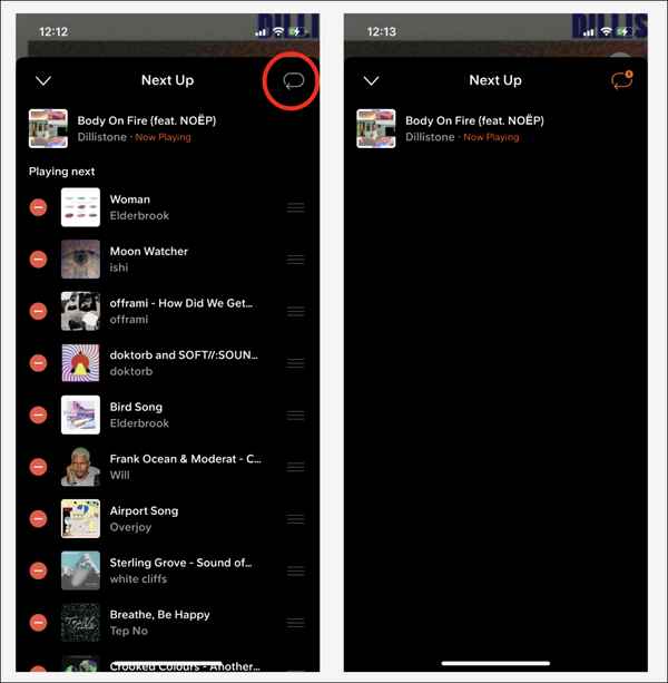 click on the next up button
