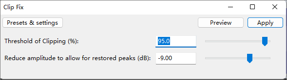 Configure the Clip Fix settings