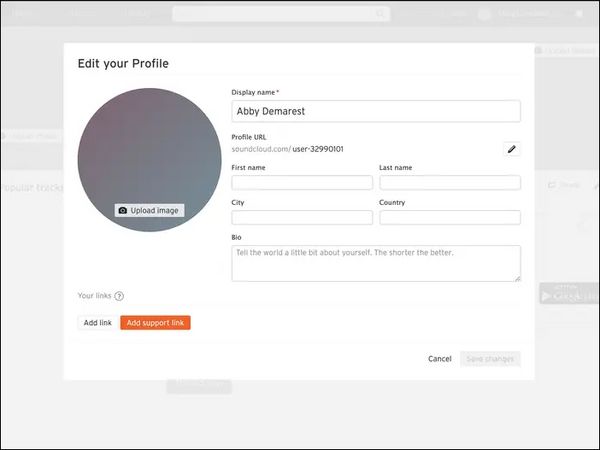 create a soundcloud account