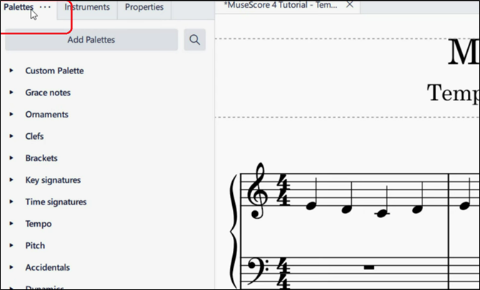 Tippen Sie auf die Paletten