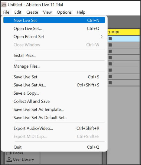 Eine Option in Ableton erstellen