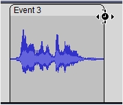 將滑鼠懸停在剪輯的邊緣以顯示時鐘游標