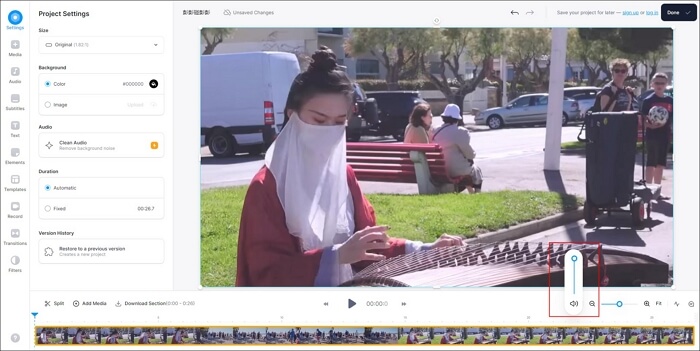 darg the speaker icon to zero