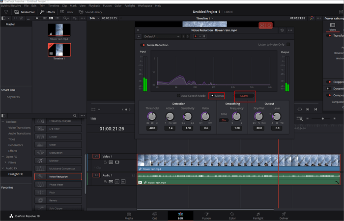 davinci resolve adjust and save
