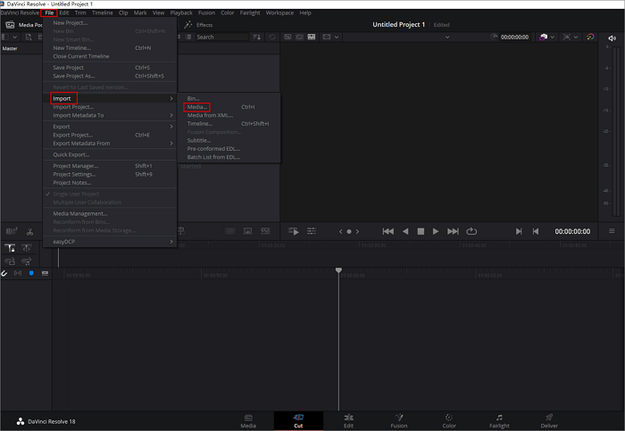 davinci resolve upload the file