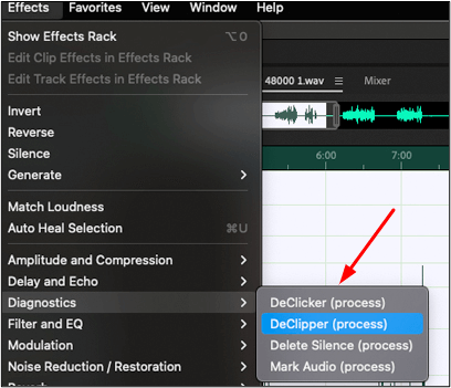 declicker option in adobe audition