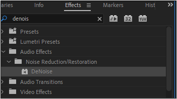 denoise effect in premiere pro
