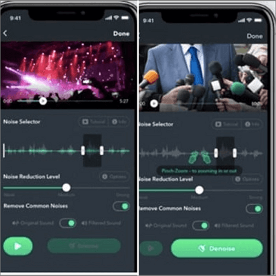 Entrauschen auswählen anwenden